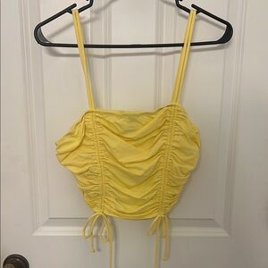 Yellow Ruched Camisole Top